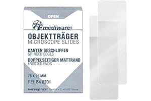 Mediware B4 0201 Objektträger Geschliffen mit Mattrand (50-er Pack)