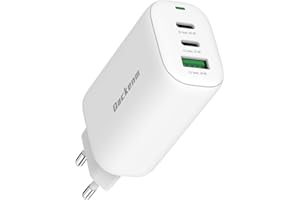 Qackenm USB C Ladegerät 65W, 3-Port USB C Netzteil, GaN PPS Schnellladegerät für MacBook Pro/Air, iPhone 17/iPhone16/16 Pro/15, iPhone Air, iPad mini/Air, Dell XPS 13, Galaxy S24, Steam Deck (Weiß)