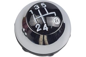 Hacreyatu 5/6 Vitesses Pommeau de Levier de Vitesse Fit pour Fiat 500 2012-2018 (Chrome, 5 Vitesses)