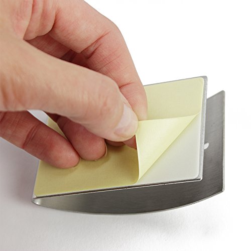 COM-FOUR® 4x Edelstahl Handtuchhalter im Set für Bad & Küche, Handtuchklemme, selbstklebend - 4