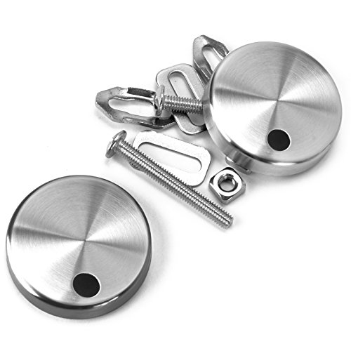 MSV WC Sitz Toilettendeckel Duroplast mit Absenkautomatik und auf Knopfdruck abnehmbar zur Reinigung in Rot – Easy Fix Clip System - 7