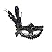 Produktbild Halloween Masken , Prevently Tanzparty Maske Feather Pailletten Elegante Augenmaske Maskerade Ball Karneval Fancy Party Halloween Geburtstagsfeier Prop Weihnachten Geschenk Feder Streifen Pailletten Gestickte Maske (Schwarz)