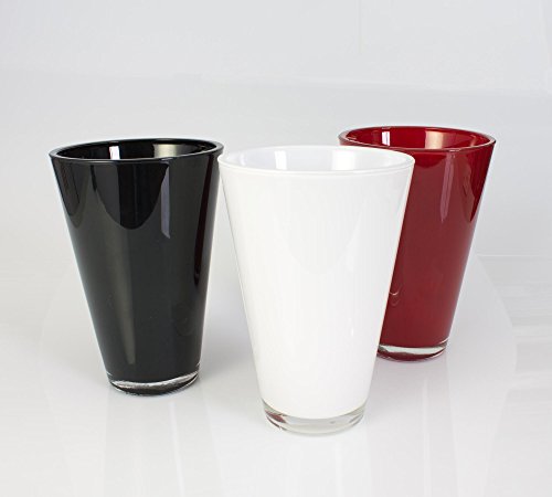 Konische Glasvase ANNA, rot, 21cm, Ø 14cm – Blumenvase / Tischvase - 4
