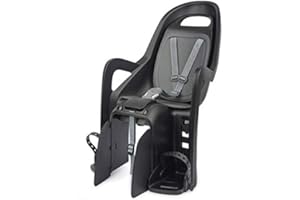 SwissStop Polisport Groovy CFS Siège Enfant de vélo, pour Enfants de 9 et 22 kg, pour Montage sur Porte-Bagages, Noir et Gris foncé