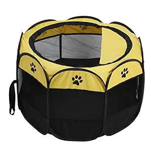 Pet Playpen, Pet Accessories, 8 Side Panels Oxford Cloth Open Air Scratch?Resistant Portable Mesh for Camping Outdoor Indoor Traveling