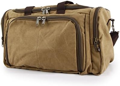 Spacious and stylish holdall produced from fashionable washed canvas. Use for travelling, the gym or as cabin hand luggage. (Khaki)