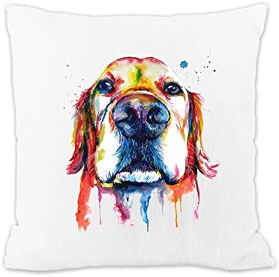 Redland Art Cute Pet Dog Pattern Flannel Throw Pillow Case Chair Bed Golden Retriever Cushion Cover Home Decor 45x45cm