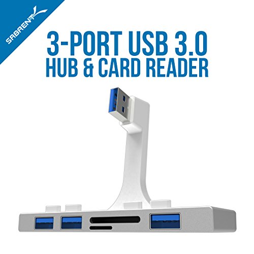 Sabrent USB HUB + Kartenleser – 3-Port USB 3.0 Hub mit Multi-In-1 Kartenleser für iMac (2012 und später) Schlanker einteiliger-Unibody [iMac Slim Unibody] (HB-IMCR) - 2