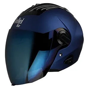 Steelbird SBA-3 Matt Full Face Helmet and Visor (Iridium Blue, 600 mm)