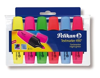 Pelikan 943316 490 Lot de 6 surligneurs (Jaune/rose/vert/orange/bleu/rouge) (Import Allemagne)