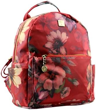 'House of Tweed' Small Rucksack In Flower Pattern (Red)
