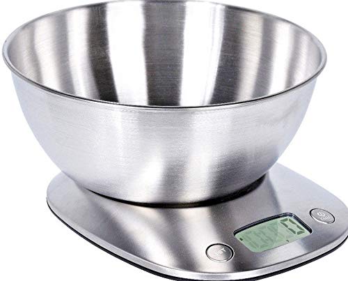 Preisvergleich Produktbild Digitale Küchenwaage Edelstahl Schüssel Waage Feinwaage Briefwaage 5000g / 1g