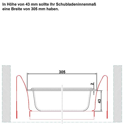 SO-TECH® Besteckeinsatz ORGA-BOX II für Nobilia 40er Schublade (462 x 305 mm) silbergrau - 3