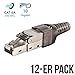 Produktbild VESVITO 12er Set Netzwerkstecker feldkonfektionierbar RJ45 CAT 6A geschirmt 10 GBit/s 500 MHz Ethernet werkzeuglos LAN Kabel CAT 7 Crimpstecker Steckverbinder Stecker Netzwerkkabel Verlegekabel