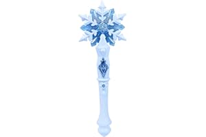 SAFIGLE Bâton de flocon de neige lumineux - LED - Jouet avec son - Jeu de rôle pour enfants - Accessoire de costume - Cadeau d'anniversaire de Noël pour enfants et filles - Sans piles