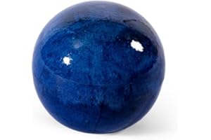 TERAMICO Boule de Jardin Bleue céramique émaillée Coloris Bleu Pavot diamètre : 36 cm