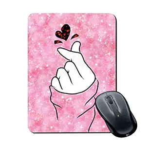 Plan To Gift Gaming Mouse Pad Girl Snap Pink Potrait Printed Multicolour Size 7x8.8 inches