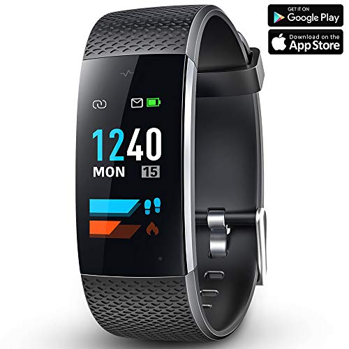 Reloj Fitness Tracker, Bandas de Ejercicios Reloj Deportivo Monitor de Ritmo cardíaco Muñeca Pulsera Inteligente Reloj podómetro con Pantalla táctil Compatible con teléfonos Android e iOS