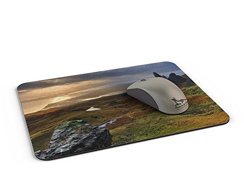 Mauspad / Mouse Pad aus Textil mit Rückseite aus Kautschuk rutschfest für alle Maustypen Motiv: Schottland Isle of Skye Landschaft[ 04 ] - 2