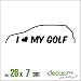Produktbild I LOVE MY GOLF XL 1891 // Sticker OEM JDM Style Aufkleber (Schwarz)