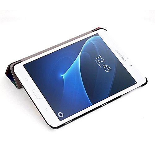 Galaxy Tab A T280 Hülle, PU Ledertasche im Bookstyle Leder hülle für Samsung Galaxy Tab A (2016) 17,8 cm (7 Zoll) SM-T280 Tasche Hülle Flip Case Cover Schutzhülle Skin (Bunte Würfel) - 7