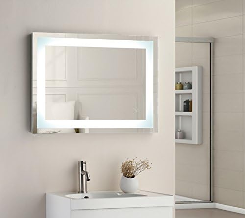 800 x 600mm Square LED Illuminated Touch Bathroom Mirror Demister IP44