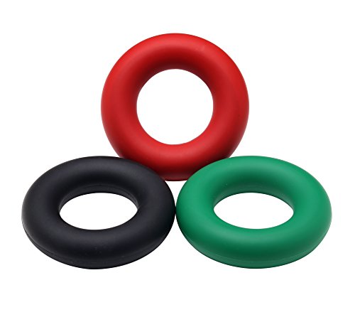 iBegem 3-Stück Handtrainer Ring Silikon, Fingertrainer Klettern, Unterarmtrainer, Strengthener, 30LB 40LB 50LB Zum Training Deiner Kraft und Ausdauer