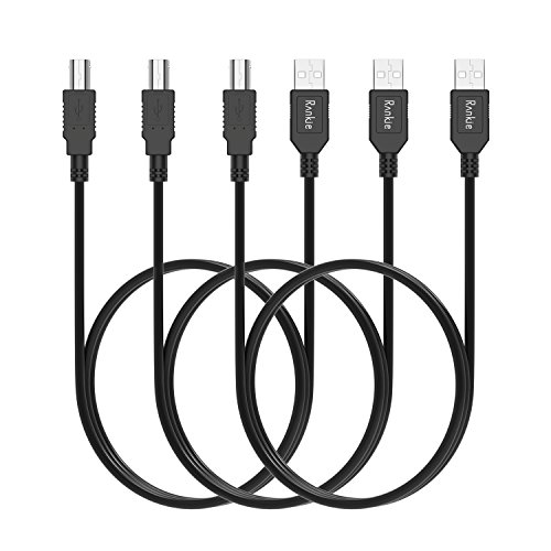 Drucker Kabel, Rankie 3-Pack 0.9m USB 2.0 Typ A zu B Kabel (Schwarz) - R1362C