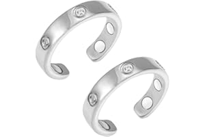 Tianbi 2 Pcs Magnetic Therapy Rings,Lymphatic Drainage Magnetic Ring, Weight Loss Open Finger Ring,Adjustable Magnetic Therapy Slim Rings for Men Women