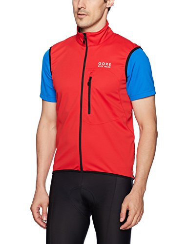GORE BIKE WEAR Soft Shell Chaleco para ciclismo, Hombre, GORE WINDSTOPPER, Talla XL, Rojo, VWSELM350006 - Gore