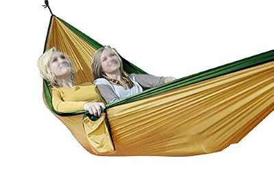 LAMURO 2 Personnes Hamac (320 x 200 cm) Camping Portable,½ Tonne de très Grande capacité, léger,séchage Rapide lit Double,mousquetons, Ancres et Corde