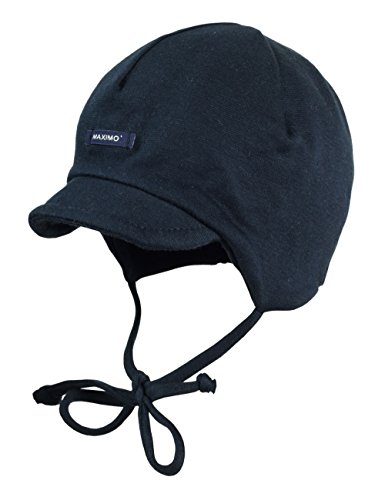 Maximo Baby-Boys Baby Hat with Visor And Strings Plain Hat, Blue (Dark Navy), 9-12 Months (Manufacturer Size:47)