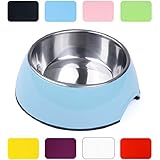 [Gesponsert]DDOXX Fressnapf aus Melamin | verschiedene Farben & Großen | für große & kleine Hunde, Katzen, Hamster, Kaninchen, Welpen, Tiere | stoß- & kratzfest, rutschfest | Blau, 160 ml