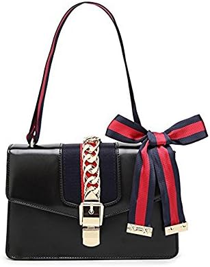Beatful Designer Handbags for Women, Fashion PU Leather Shoulder Bag Cross Body Bag with a Bow Tie (Black)