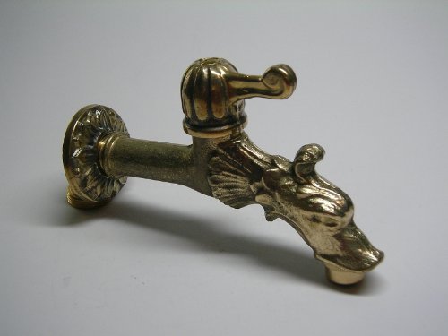 Hahn, Auslaufventil, Wasserhahn, Drachenkopf, Nostalgie, mit Hebelgriff Bronze DN15