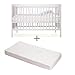 moKee Mini - Eco Friendly 120 x 60 cm Baby Space Saver Cot Bed + Aloe Vera MATTRESS included (White)