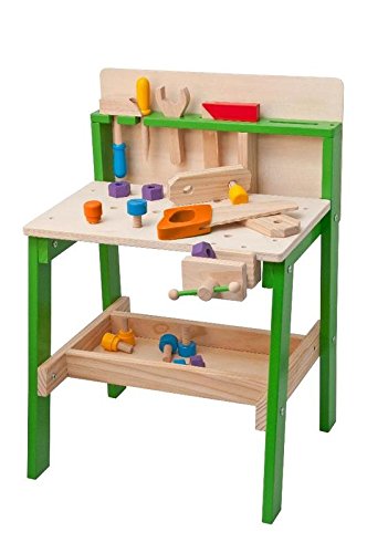 Preisvergleich Produktbild Woody Holzwerkbank für Kinder mit Zubehör. 19tlg