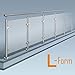 Produktbild Glas-Pfosten-Geländer, L-Form (1x90° Ecke), Bausatz DIY, aufgeschraubte Montage, Länge bis 3 m