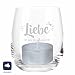 Produktbild Glas:Leonardo / Gravur:4you Design Leonardo Windlicht Liebe ist Wie Brausepulver im Herzen - Geschenkidee für Paare/Verliebte - Romantische/Originelle Geschenke - Valentinstag