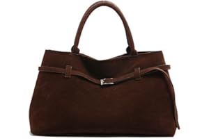 KEYULI Modavo Suede Tote Bag,Women's Large Brown Suede Top-Handle Work Handbag,Modavo Vintage Faux Suede Bag Large CapacityShoulder Bag Handbag