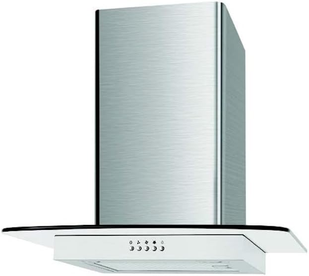 Cookology Essentials AEHFG60SS Extractor Hood 60cm - Flat Glass Chimney Cooker Hood - 3 Speeds - 332 m3/hr Air Flow - 2 LED Lights - Energy Rating A - Aluminium Grease Filter - Stainless Steel