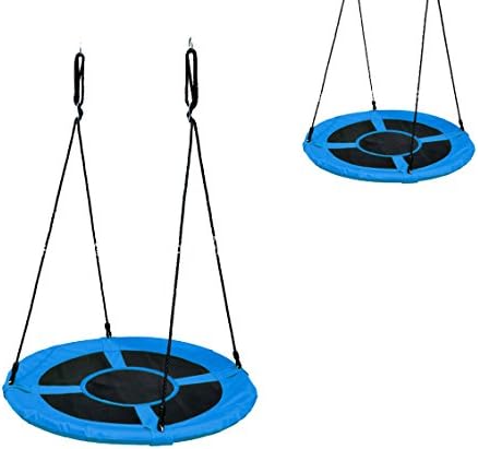Kid Child Nest Swing(D40") Hammock Pod with Adjustable Nylon-Rope(H47"-H63")for Children and Adults (Blue)
