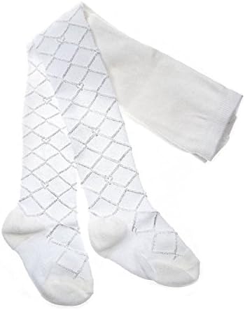 Mellow BeSoft Touch Baby Girl Infant Toddler Shiny Tights with Diamond and Heart Pattern. Available in Pink, White and Cream and to fit ages Newborn to 24 months.