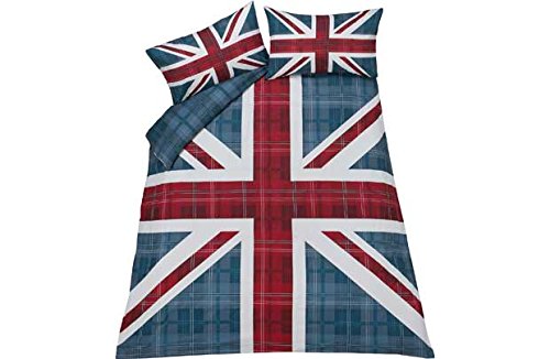 Check Union Jack Multicoloured Bedding Set - Kingsize.