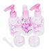 Set of 5Pcs Empty Spray Bottles 80ml + Container 20g with Carring Bag for Perfume Liquid Lotion Cream Mask---Pink