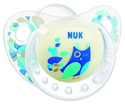 Nuk sucette silicone night&day taille 1 phosphorescente bleu hibou