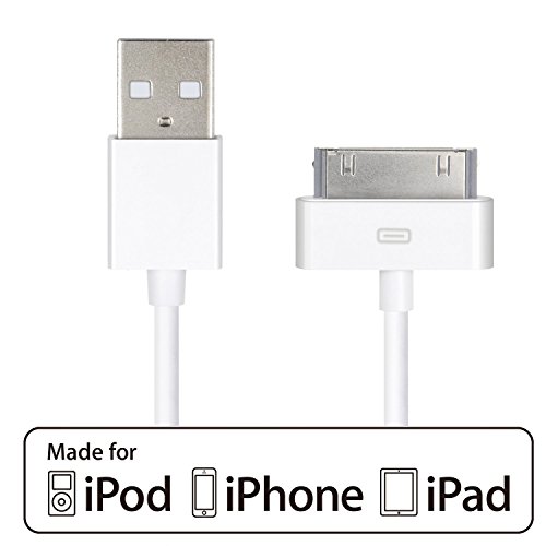 iPhone 4s Cable, HQTech 1-Pack Apple USB Sync and Charging Cable for iPhone 4/4s, iPhone 3G/3GS, iPad 1/2/3, iPod - 3.2 Feet 1 Meter - 6240