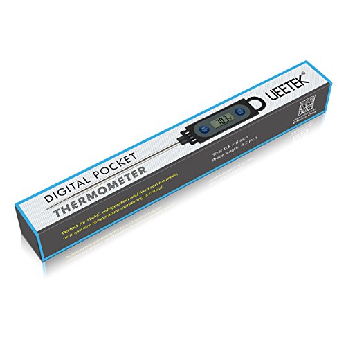 UEETEK Digitaler Kochen Thermometer, Sonden-Thermometer Edelstahl-Thermometer LCD-Bildschirm,Ideal für Braten, Grill, BBQ und Badewasser - 7
