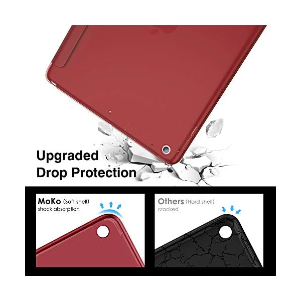 MoKo Funda para Nuevo iPad 8ª Generación 10.2" 2020 (10.2 Pulgadas) / iPad 7ª Generación 2019, Delgado Función de Soporte TPU Protectora Plegable Cubierta Trasera Transparente - Negro - Image 5