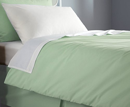Flame Retardant Bed Linen Housewife Pillowcase Pair In Pale Green